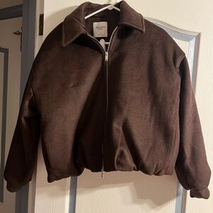 Abercrombie & Fitch Brown Wool Bomber Jacket